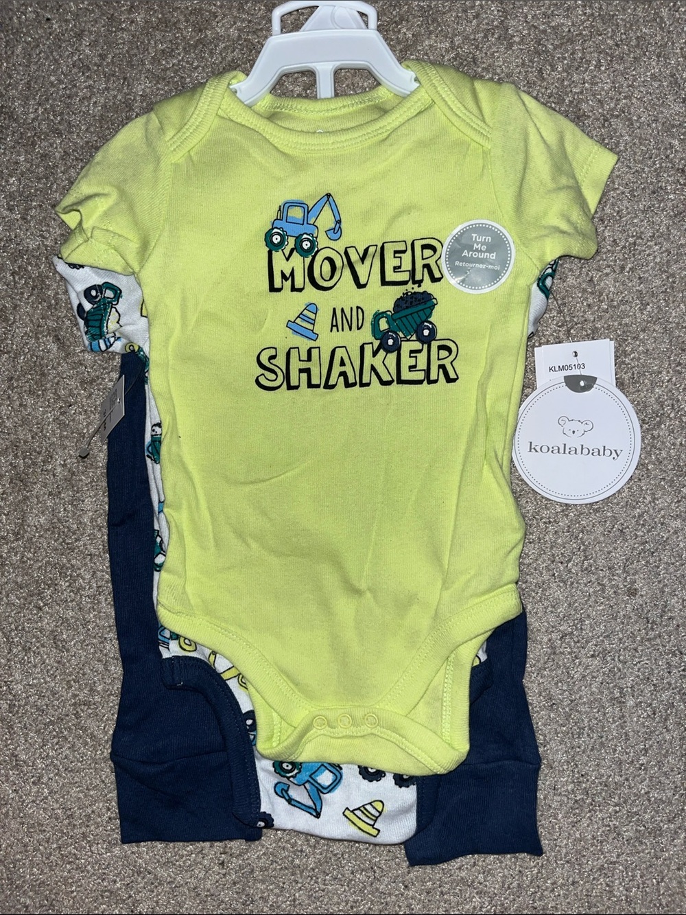 NWT Koala Baby "Mover and Shaker" 3 piece Set sz 3-6m